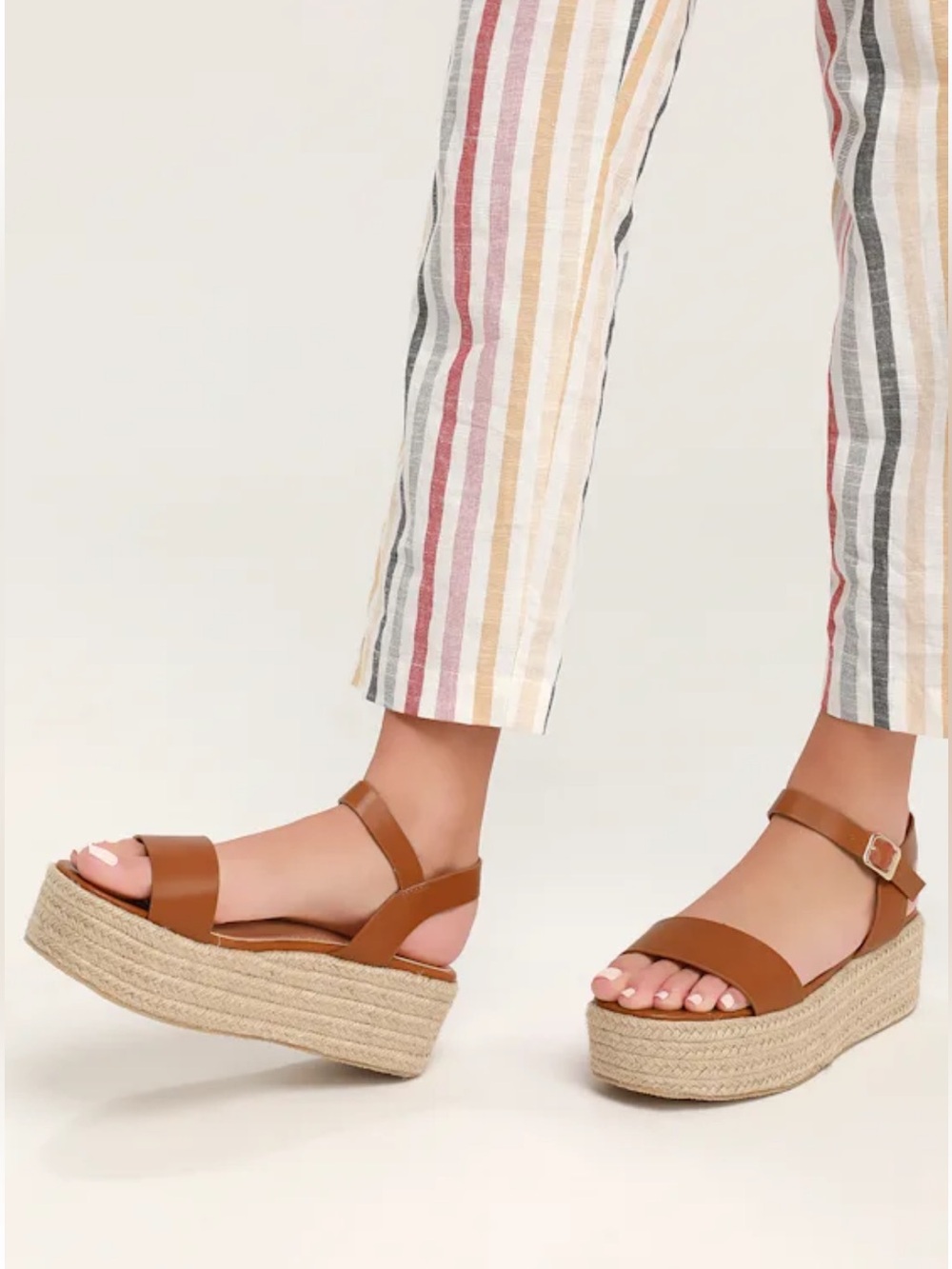 Lulus Brown Strappy platform sandals - Picture 2 of 6